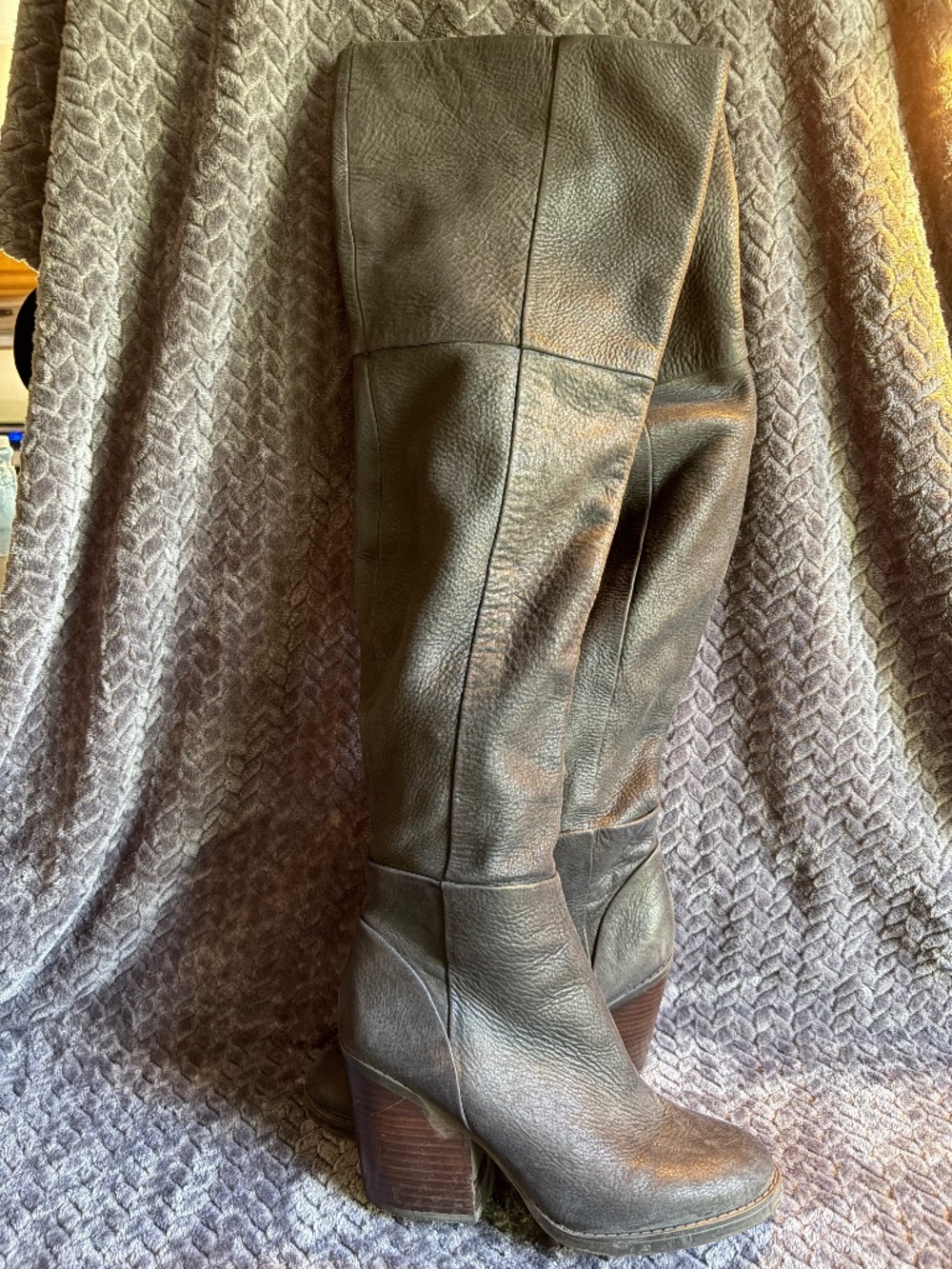 ALDO Knee High Leather Black Boots 8.5M